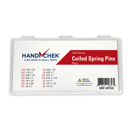 HANDI-CHEK Coiled Spring Pin Assort 125pc DISP-SPC125